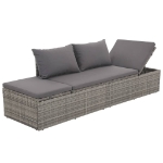 Lettino da Giardino Grigio 195x60 cm in Polyrattan