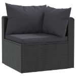 Set Divani da Giardino 5 pz con Cuscini in Polyrattan Nero