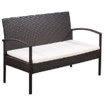 Set Divani da Giardino 5 pz con Cuscini in Polyrattan Marrone