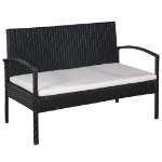 Set Divani da Giardino 5 pz con Cuscini in Polyrattan Nero