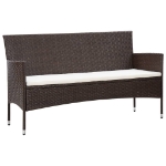 Set Divani da Giardino 5 pz con Cuscini in Polyrattan Marrone