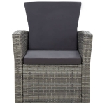 Set Divani da Giardino 4 pz con Cuscini in Polyrattan Grigio