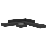 Set Divani da Giardino 8 pz con Cuscini in Polyrattan Nero