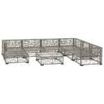 Set Divani da Giardino 8 pz con Cuscini in Polyrattan Grigio