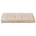 Cuscino per Pallet e Pavimento in Cotone 120x80x10 cm Beige