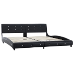 Letto con Materasso Memory Foam Nero in Similpelle 180x200 cm