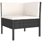 Set Divani da Giardino 2 pz con Cuscini in Polyrattan Nero