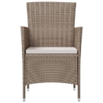 Sedie da Giardino con Cuscini 2 pz in Polyrattan Beige