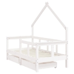 Giroletto Bambini con Cassetti Bianco 70x140cm Massello di Pino