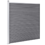 Pannelli Recinzione WPC 7 Quadrati 1 Inclinato 1311x186cm Grigi