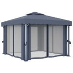 Gazebo con Tende 3x3 cm Antracite Alluminio