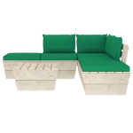 Set Divani da Giardino su Pallet 6 pz con Cuscini Legno Abete