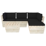 Set Divani da Giardino su Pallet 6 pz con Cuscini Legno Abete