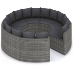 Set Divani da Giardino 8 pz con Cuscini in Polyrattan Grigio