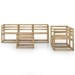 Set Salotto da Giardino 6 pz in Legno di Pino Impregnato Verde