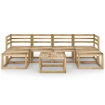 Set Salotto da Giardino 7 pz in Legno di Pino Impregnato Verde