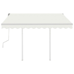 Tenda da Sole Retrattile Manuale con Pali 3x2,5 m Crema