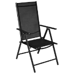 Set Mobili da Pranzo da Giardino 7 pz in Alluminio Nero