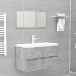 Mobile Bagno con Lavabo Integrato Grigio Cemento in Truciolato