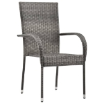 Set Mobili da Pranzo per Giardino 3 pz Polyrattan Grigio