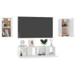 Set Mobili Porta TV 4 pz Bianco in Legno Multistrato