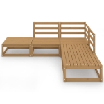 Set Divani da Giardino 5 pz Miele in Legno Massello di Pino