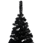 Albero di Natale Preilluminato con Palline Nero 240 cm PVC