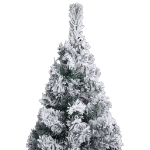 Albero di Natale Sottile Preilluminato con Palline Verde 180 cm