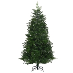 Albero Natale Artificiale con LED Palline Verde 180 cm PVC e PE