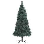 Albero Natale Artificiale con LED Palline Verde 150 cm PVC e PE