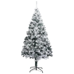 Albero Natale Artificiale con LED Palline e Neve 300 cm Verde