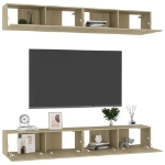 Mobili TV 4 pz Rovere Sonoma 100x30x30 cm in Truciolato