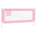 Sponda Letto di Sicurezza per Bambini Rosa 190x25 cm in Tessuto