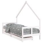 Giroletto Bambini con Cassetti Bianco 80x200cm Massello di Pino