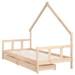 Giroletto per Bambini con Cassetti 90x190cm Legno Massello Pino