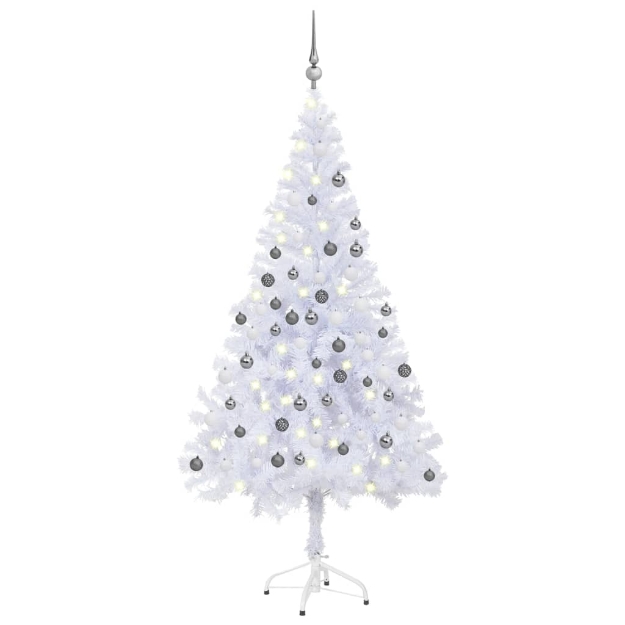 Albero Natale Artificiale con LED e Palline 150 cm 380 Rami