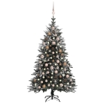 Albero Natale Artificiale con LED Palline e Neve 150cm PVC e PE