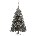 Albero Natale Artificiale con LED Palline e Neve 210cm PVC e PE