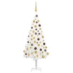 Set Albero Natale Artificiale con LED e Palline Bianco 120 cm