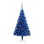 Set Albero Natale Artificiale con LED e Palline Blu 180 cm PVC