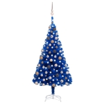 Set Albero Natale Artificiale con LED e Palline Blu 180 cm PVC