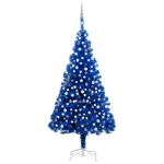 Set Albero Natale Artificiale con LED e Palline Blu 210 cm PVC