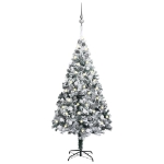 Set Albero Natale Artificiale con LED e Palline Verde 180cm PVC