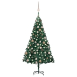 Set Albero Natale Artificiale con LED e Palline Verde 180cm PVC