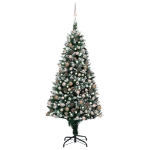 Set Albero Natale Artificiale con LED Palline e Pigne 210 cm