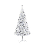 Set Albero Natale Artificiale LED e Palline Argento 150 cm PET