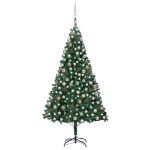 Set Albero Natale Artificiale LED e Palline Verde 210 cm PVC