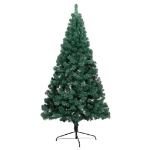 Albero di Natale Preilluminato con Supporto Verde 120 cm PVC