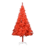 Albero di Natale Preilluminato con Palline Rosso 180 cm PVC