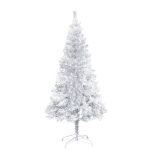 Albero di Natale Preilluminato con Palline Argento 150 cm PET